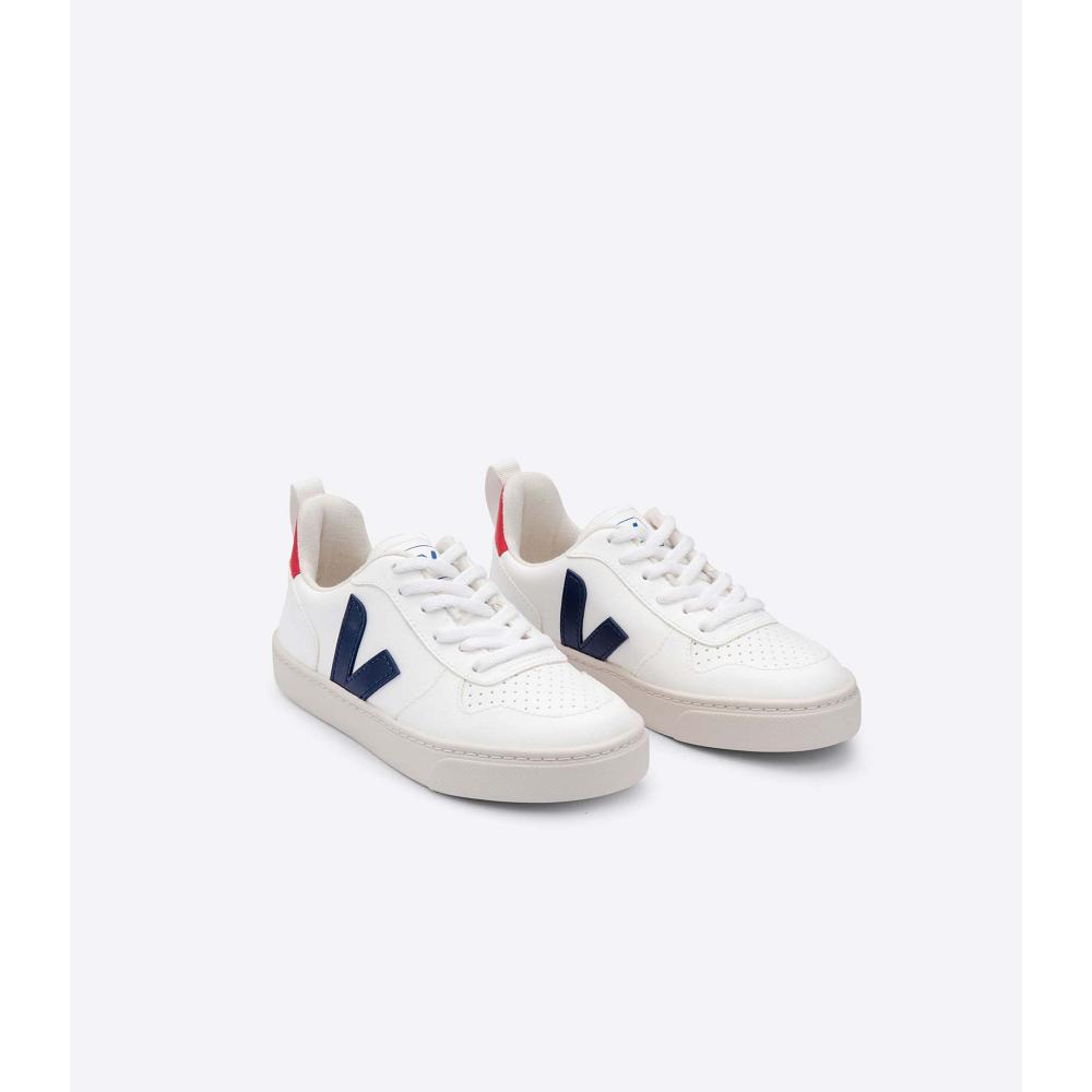 Pantofi Copii Veja V-10 LACES CWL White/Navy | RO 791WNB